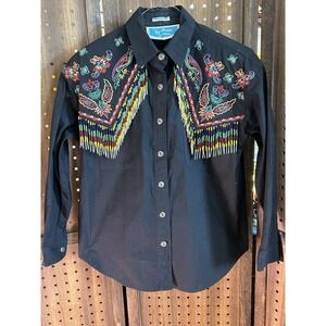 Southwest Canyon Western Beaded Shirt Women's Size Small Southwestern